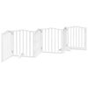 vidaXL 6-tlg. Hundetor mit T&uuml;r Faltbar Wei&szlig; 300 cm Pappelholz