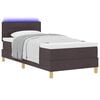 vidaXL LED Boxspringbett mit Matratze Dunkelbraun 90 x 200 cm Stoff
