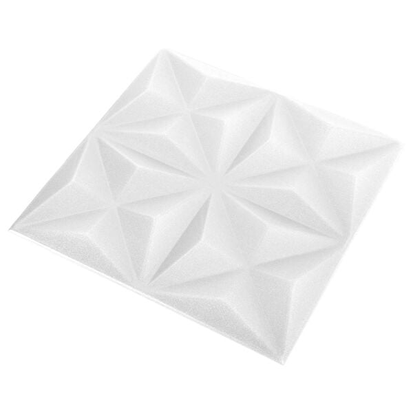 vidaXL Wandpaneele 48 pcs Origami Wei&szlig; 50 x 50 cm XPS Schaum