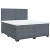 vidaXL Boxspringbett mit Matratze Dunkelgrau 180x200 cm Samt