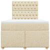 vidaXL Boxspringbett mit Matratze Creme 120x200 cm Stoff