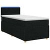 vidaXL Boxspringbett mit Matratze Schwarz 90 x 200 cm Stoff
