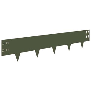 vidaXL Raseneinfassung 30 stk. 100 x 20 cm Stahl Olivgr&uuml;n