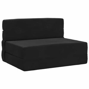 vidaXL Klappsofa Bett Schwarz 190 x 70 x 15 cm Samt