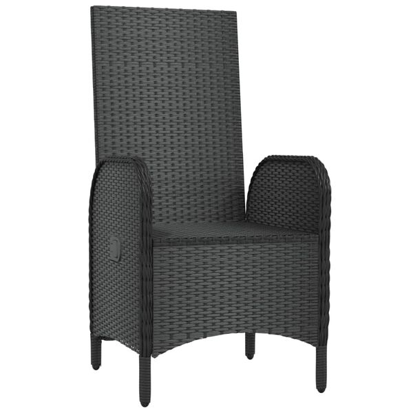 vidaXL Gartenstühle 2 Stk. Poly Rattan Schwarz
