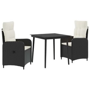 vidaXL Sofa-Tischset 3 stk. Schwarz und Cremewei&szlig;