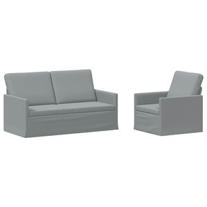 vidaXL Sofa-Set 2 pcs Hellgrau Stoff