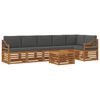 vidaXL Outdoor-Sofagarnitur 7 stk. Natur und Anthrazit Polyester