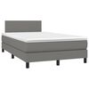 vidaXL Boxspringbett mit Matratze & LED Dunkelgrau 120x190 cm Stoff