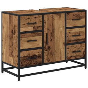 vidaXL Badezimmerschrank Altholz 80 x 33 x 60 cm Holzwerkstoff