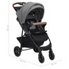 vidaXL 3-in-1 Kinderwagen Hellgrau Stahl