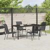 vidaXL Garten Essgruppe 5 pcs Schwarz Textilene und Stahl