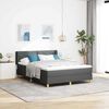 vidaXL Boxspringbett mit Matratze Dunkelgrau 160 x 200 cm Stoff