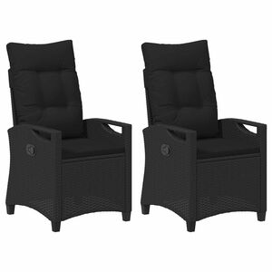 vidaXL Gartenstuhl 2 pcs Schwarz 56 x 64 x 94 cm Stahl und Polyester