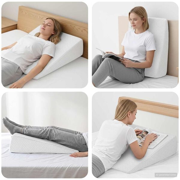 vidaXL Keil Kopfkissen Uni Wei&szlig; 69 x 64 x 19 cm