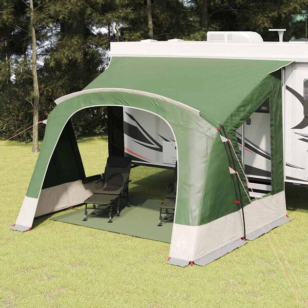 vidaXL Caravan Zelt mit Dach mit Speicher Gr&uuml;n 410 x 275 x 245 cm