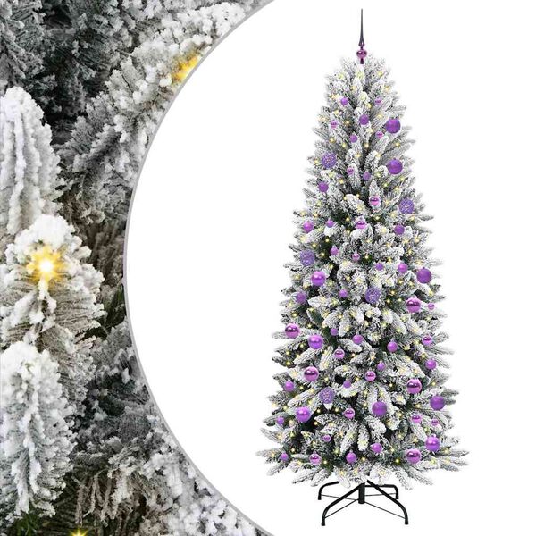 vidaXL K&uuml;nstlicher Weihnachtsbaum mit 300 LEDs mit St&auml;nder Wei&szlig; 210 cm