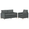 vidaXL Sofa Set 2 stk. Dunkelgrau Stoff