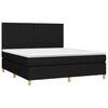 vidaXL Boxspringbett mit Matratze & LED Schwarz 160x200 cm Stoff