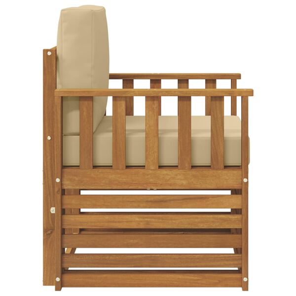 vidaXL Outdoor-Sofagarnitur mit Kissen Natur 71 x 63 x 73 cm
