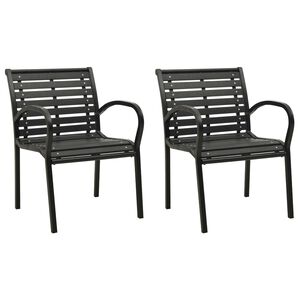 vidaXL Gartenst&uuml;hle 2 Stk. Stahl und WPC Schwarz