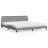 vidaXL Bett mit Matratze "Dover" Hellgrau 200x200 cm Stoff