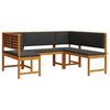vidaXL Gartenb&auml;nke Set 3 pcs Braun Massivholz Akazie