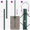 vidaXL Zaun mit Pfosten Gr&uuml;n 1.6 x 25 m Stahl und PVC