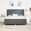 vidaXL Boxspringbett mit Matratze Dunkelgrau 90x190 cm Dunkelgrau