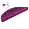 vidaXL Stufenmatten 15 Stk. 56x17x3 cm Violett Halbrund