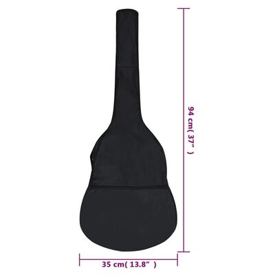 vidaXL Gitarrentasche für 1/2 Klassikgitarre Schwarz 94x35 cm Stoff