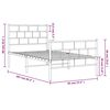 vidaXL Bettgestell mit Kopf- und Fu&szlig;teil Metall Wei&szlig; 90x200 cm