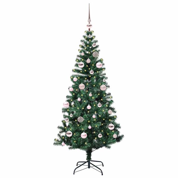 vidaXL K&uuml;nstlicher vorbeleuchteter Weihnachtsbaum Gr&uuml;n 150 cm
