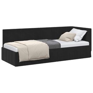 vidaXL Eckbettgestell Schwarz 80 x 200 cm Samt