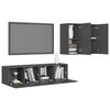vidaXL 4-tlg. TV-Schrank-Set Grau Holzwerkstoff