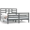 vidaXL Massivholzbett Grau 150x200 cm
