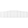 vidaXL Gabionen mit Hochbogen 7 Stk. 400x30x80/100cm Verzinktes Eisen
