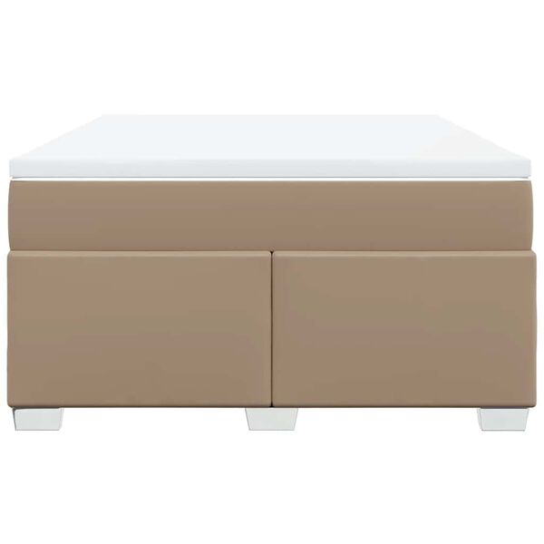 vidaXL Boxspringbett Matratze Cappuccino-Braun 140x190cm Kunstleder
