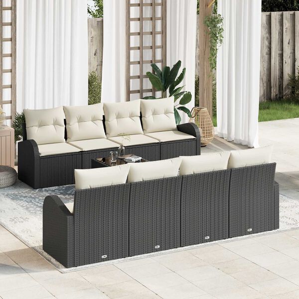 vidaXL Gartensofa-set Schwarz 55 x 55 x 37 cm Poly-Rattan