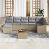 vidaXL Gartensofa-set mit Kissen 8 pcs Beige Poly-Rattan