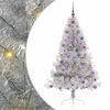 vidaXL K&uuml;nstlicher vorbeleuchteter Weihnachtsbaum Silber 180 cm PET