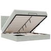 vidaXL Ottoman-Bett mit Matratzen & LEDs Hellgrau 180x200 cm Samt