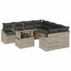 vidaXL Gartensofa-set 9 stk. Hellgrau Poly-Rattan