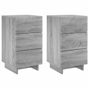 vidaXL Nachttisch 2 stk. Sonoma-Grau 33,5 x 34,5 x 60 cm Holzwerkstoff