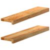 vidaXL Fensterb&auml;nke 2 Stk. Hellbraun 70x15x2 cm Massivholz Eiche