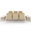 vidaXL 11-tlg. Garten-Essgruppe Beige