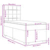 vidaXL Boxspringbett mit Matratze Dunkelgrau 100x200 cm Stoff