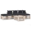 vidaXL 6-tlg. Garten-Lounge-Set aus Paletten mit Kissen Kiefernholz