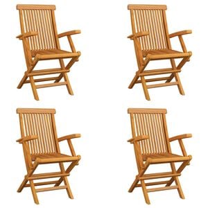 vidaXL Klappst&uuml;hle, 4 St&uuml;ck, Massivholz Teakholz