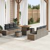 vidaXL Gartensofa-set mit Kissen mit Speicher 9 pcs Grau Poly Rattan